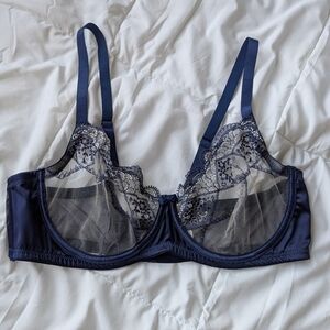 Elegant Navy Lace Bra